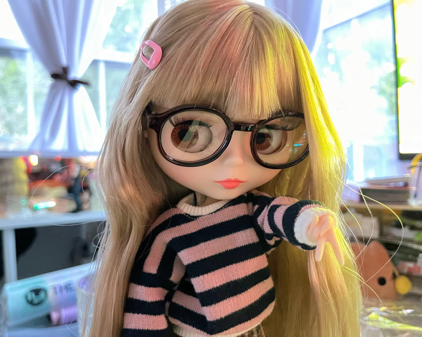 Mary β Premium Custom Neo Blythe Doll with Blonde Hair, White Skin & Matte Cute Face