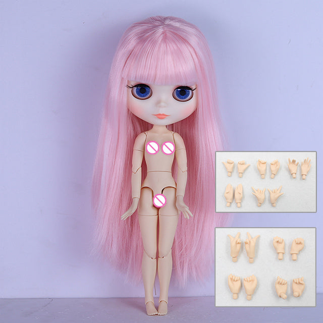 Neo Blythe Doll with White Skin, Matte Face & Eyebrows & Jointed Body