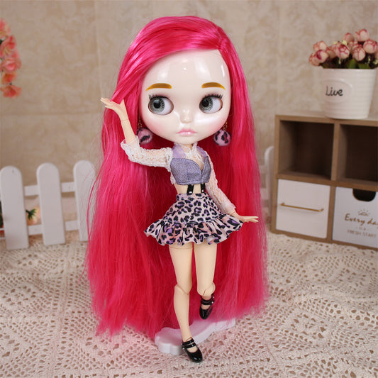 Nude Blythe Doll with White Skin, Shiny Face & Eyebrows & Jointed Body