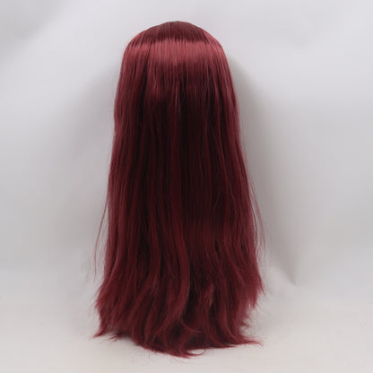 Susan - Premium Custom Neo Blythe Doll with Red Wine Hair, White Skin & Matte Pouty Face