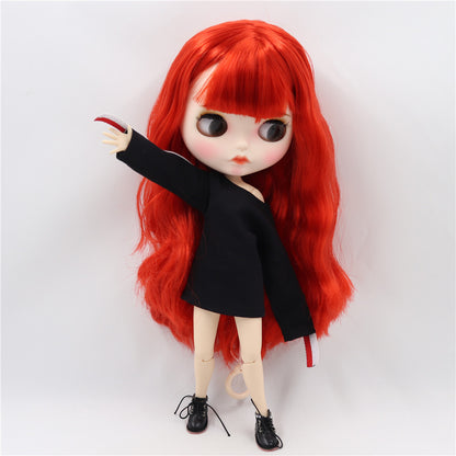 Margaret – Premium Custom Neo Blythe Doll with Red Hair, White Skin & Matte Pouty Face