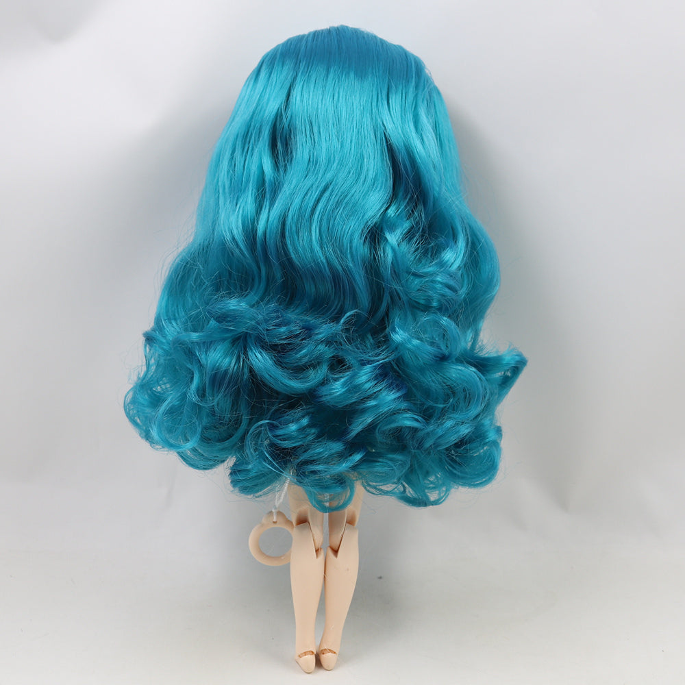 Neo Blythe Doll - Navy Blue Hair, White Matte Face & Jointed Body & Eyebrows