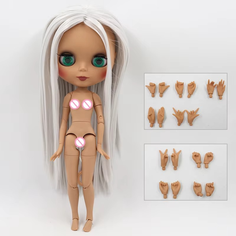 12'' Blythe Nude Doll White Skin Matte Face Joint