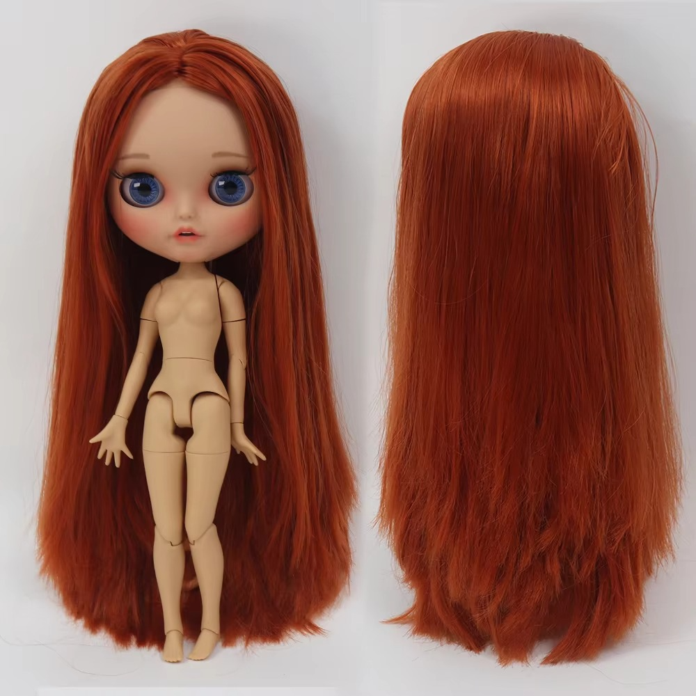 Neo Blythe Doll – Tan Skin, Red Hair, Pouting Lips – OOAK Collectible