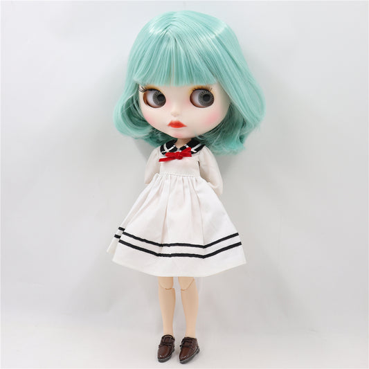 Neo Blythe Doll with Green Hair White Skin Matte Cute