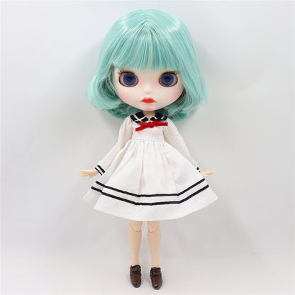 Neo Blythe Doll with Green Hair White Skin Matte Cute