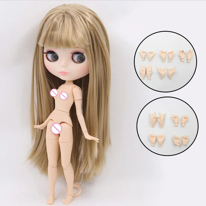 Blythe Doll with Blond Hair, White Skin, Matte Face, Joint Body