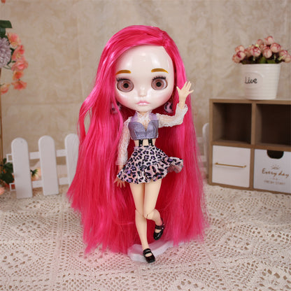Nude Blythe Doll with White Skin, Shiny Face & Eyebrows & Jointed Body