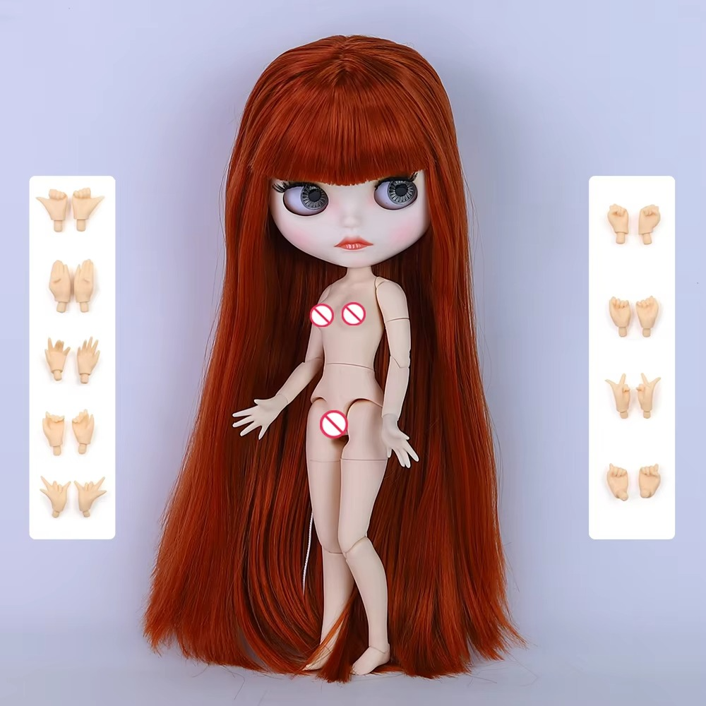 Dorothy - Premium Custom Neo Blythe Doll with Wood Red Hair, White Skin & Matte Face