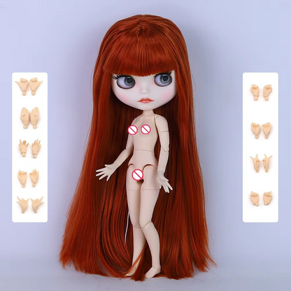 Dorothy - Premium Custom Neo Blythe Doll with Wood Red Hair, White Skin & Matte Face