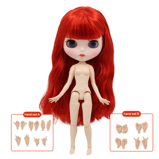 Margaret – Premium Custom Neo Blythe Doll with Red Hair, White Skin & Matte Pouty Face