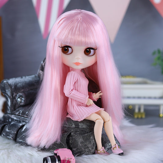 Neo Blythe Doll with White Skin, Matte Face & Eyebrows & Jointed Body